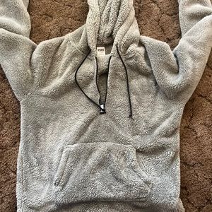 PINK half zip olive green sweater